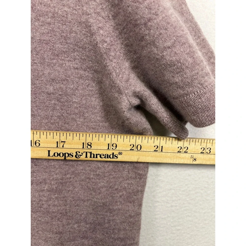 the commons Quiet Luxury Minimalist Mens XL Mauve Wool Knit Polo Sweater